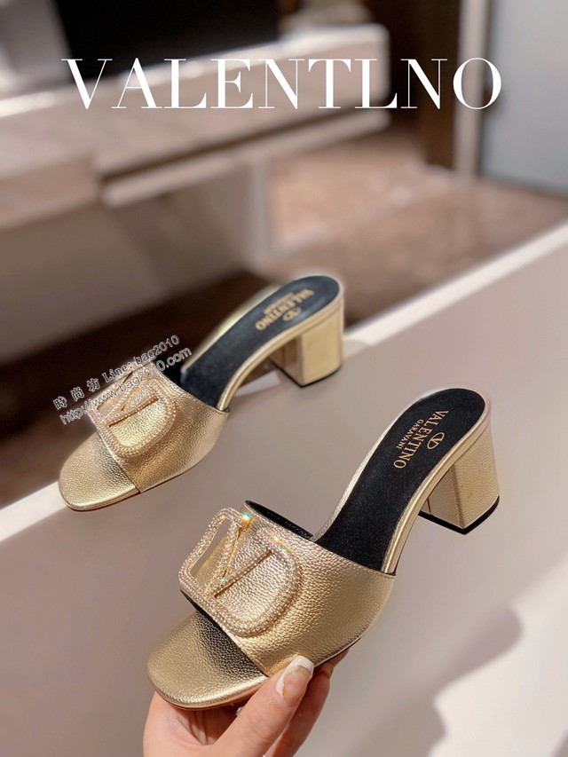 Valentino專櫃原版華倫天奴春夏新款女士拖鞋高跟涼拖鞋 dx2962